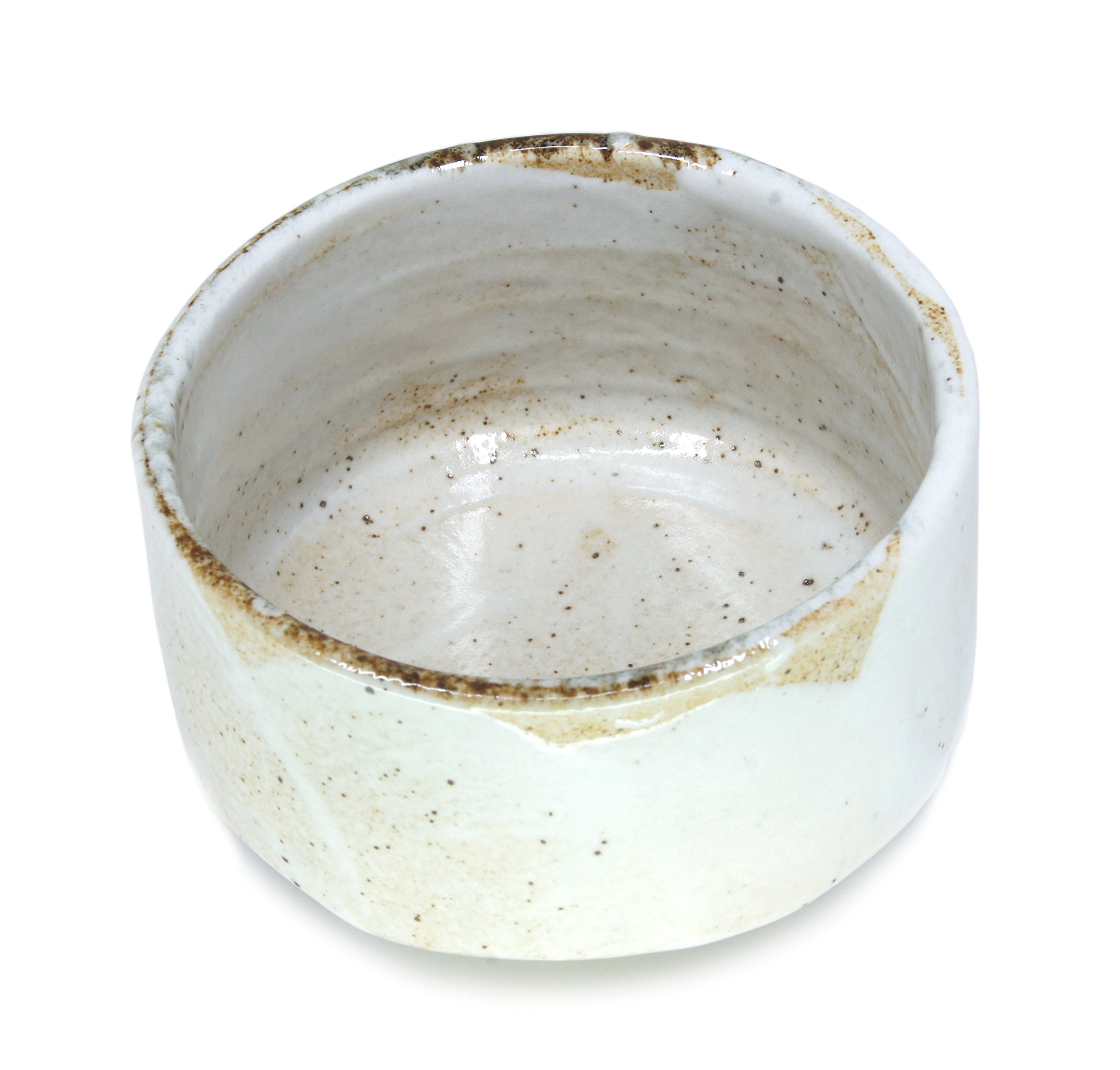 Mino Ware Japanese Handcrafted Matcha Tea Bowl Beige, Matcha Tea Cup Ceremony, Authentic Pottery, Yuki Shino Chawan