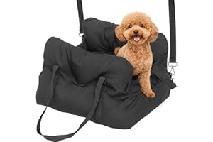 PawHut Dog Car Seat for Small Pets, Dog Booster Car Seat with Cushion and Storage Pockets, Soft Travel Bed & Carrier Bag for 
