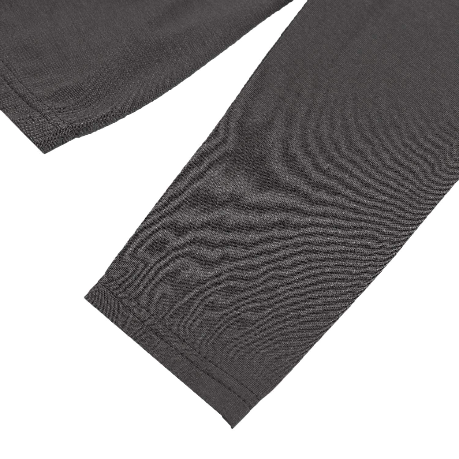 SUWIINA Women\'s Comfort Loose Casual Basic Long Sleeve V Neck Blouse Shirts Pleated Top Dark Grey