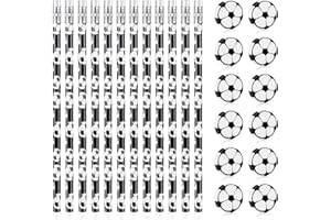AUAUY Football Pencils - 12 PCS Wooden Soccer Pencils with 12 Football Erasers - Unsharpened, Suitable for Home, School, Sports, Stationery Gifts, Office Supplies