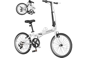 MarKnig 20 inch Folding Bike, Foldable Bicycle for Adults with 7 Speed Derailleur, Lightweight Collapsible Bicycle for City Commuting, Fold Up Bike Men Women Teenagers