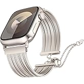Wearlizer Compatible with Apple Watch Band Women 38mm 40mm 41mm 42mm 44mm 45mm 46mm 49mm, Dressy Stainless Steel Tassel Strap Metal Chain Bracelet for iWatch Series 11 10 9 8 7 6 5 4 3 SE/Ultra 3 2 1