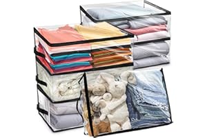 ZOOFOX 6 Pack Blanket Storage Bags, Clear Zippered Storage Bags for Clothes, Vinyl Moving Bag for Comforter, Blanket, Bedding