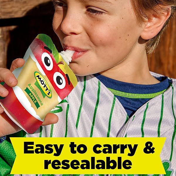 MOTT’S ORIGINAL APPLESAUCE, 3.2 OZ CLEAR POUCHES, 12 COUNT