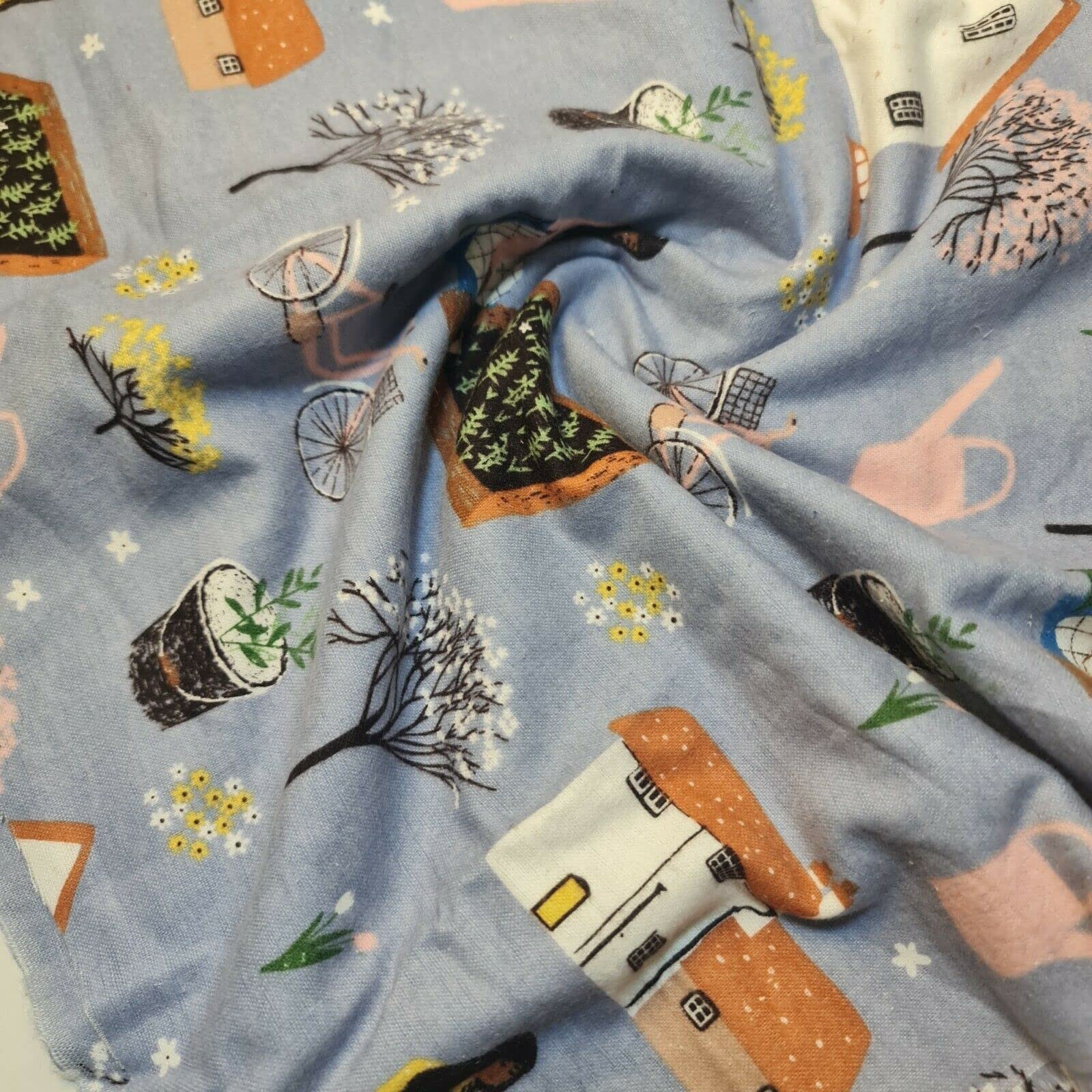 100% Brushed Cotton Flannel Fabric Tartan Winceyette Craft Dress Material 44'' - 112 cm Wide Sold As 1 Meter Pre - Cut Lengths (New Blue Household) (IN04)