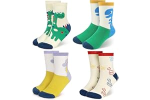 wanchel 4-Pairs Merino Wool Christmas Kids Socks - Thickened Winter Warm Cotton Socks, Christmas Gift for Children
