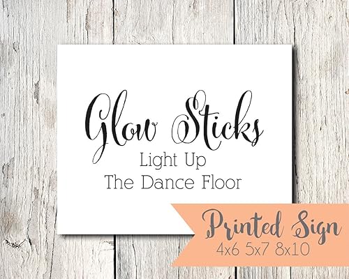 Amazon Com Printed Glow Sticks Wedding Sign Light Up The Dance