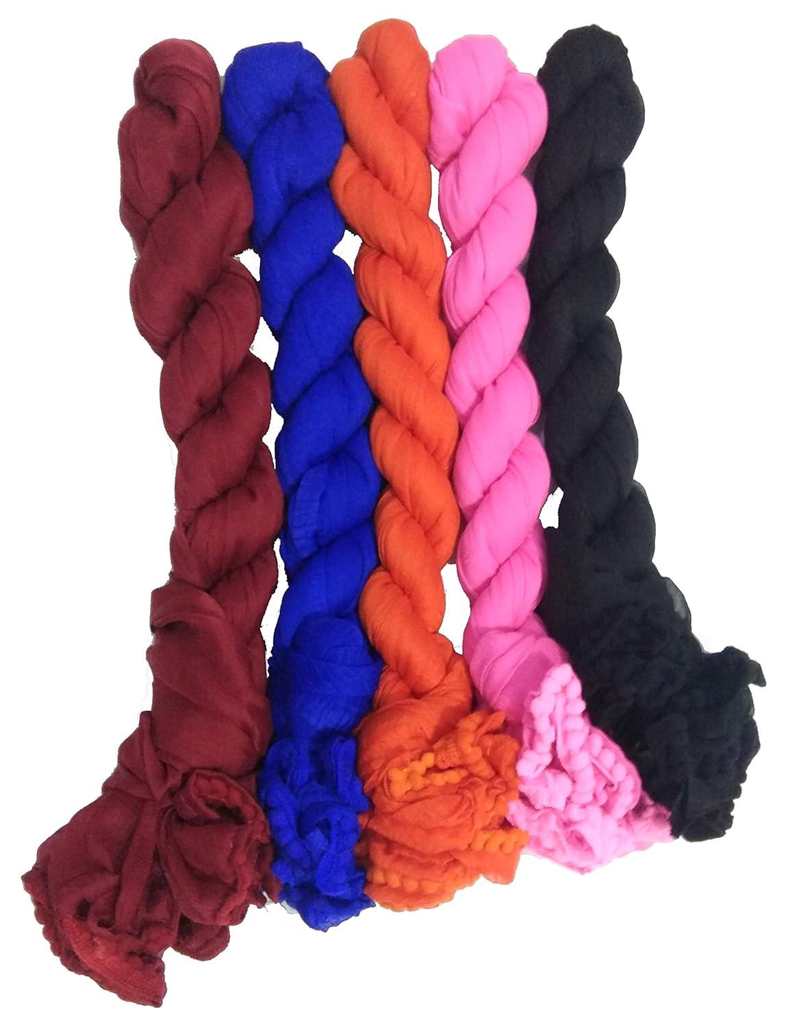 youthquake women's faux georgette dupatta combo pack (set of 5)