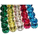 Nexlevl Premium Acrylic Magnetic Push Pins - 25 Extra Strong Neodymium Refrigerator Magnets for Magnetic Whiteboards Dry Erase Boards and Fridge - 5 Attractive Colors
