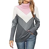Zeagoo Turtleneck Sweater Women 2025 Fall Winter Casual Long Sleeve Knitted Clothes Pink