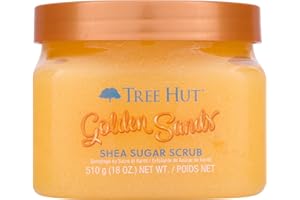 Tree Hut Golden Sands Shea Sugar Scrub, Exfoliating, Hydrating & Moisturizing Body Scrub with Shea Butter & Nourishing Essential Oils, Smooth & Soften Skin, 18 oz