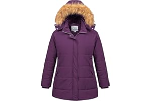 Chrisuno Women's Plus Size Winter Coat Waterproof Long Puffer Jacket Warm Thicken Parka with Removable Fur Hood