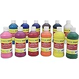 School Smart 2002801 Washable Tempera Paint Set, Grade: Kindergarten to 12, Pint, Assorted (Pack of 12)