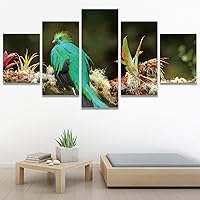SIGNWIN 5 Panel Canvas Wall Art Modern Art Birds Bohemian Expressive Multicolor Photography Single for Home Decorations Ready to Hang - 60