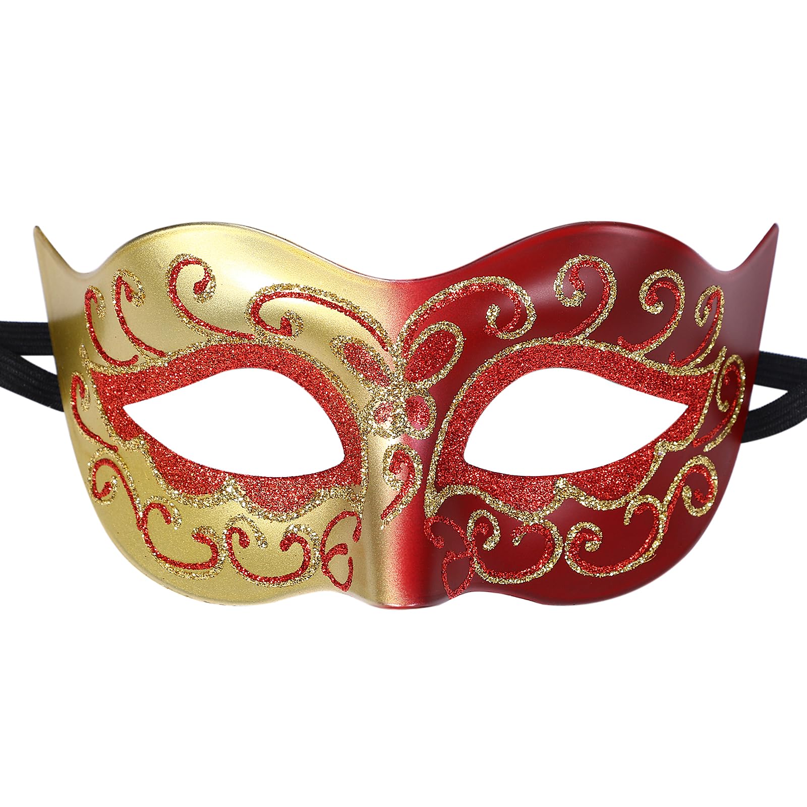 Oidea Retro Venetian Masquerade Mask for Men: Mens Vintage Carnival Venetian Mask Halloween Costume Cocktail Party Mardi Gras Mask, Red