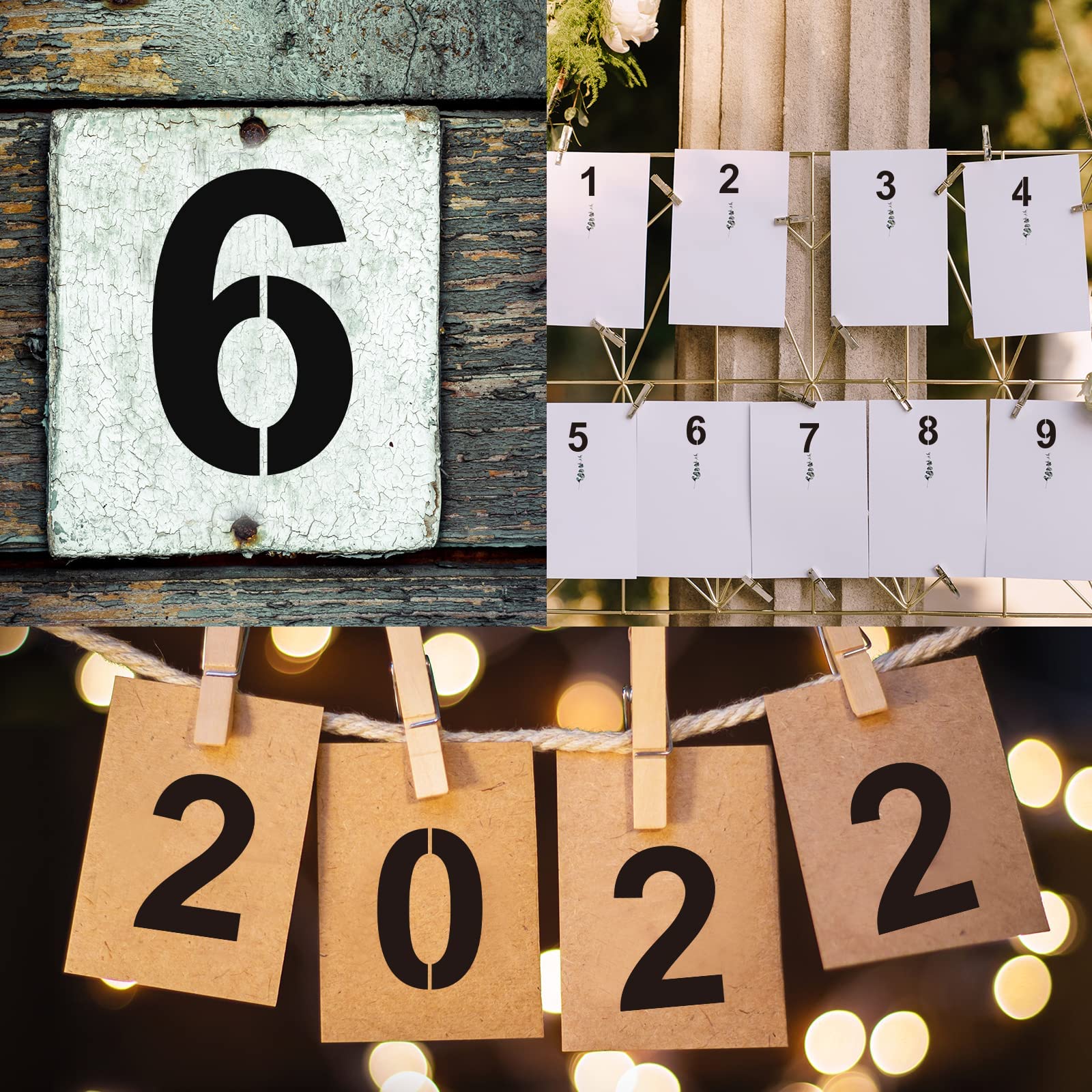 4 Inch Plastic Number Stencils - Reusable Digital Templates for Cake, Address, Painting
