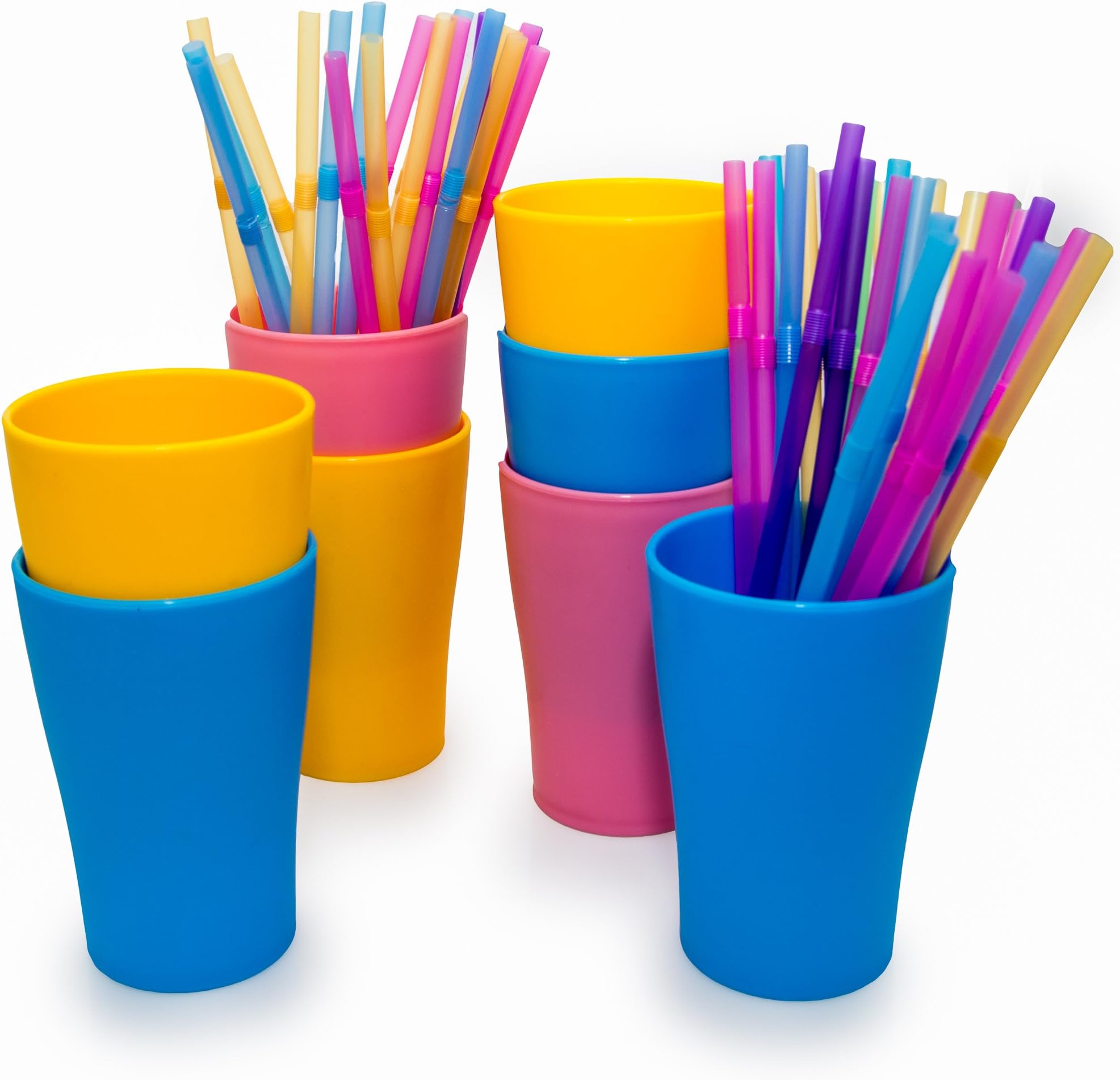 Plastic Cups Or Tumblers - 8 Great Toddler Cups That Can Be Used As Drinking Glasses, Juice Glasses or Bathroom Cups. These 8 Ounce Plastic Tumblers Are Dishwasher Safe.