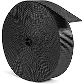 BEYOURD Webbing, Heavy Duty Webbing Straps, Extra Thick Strapping for Outdoor DIY Gear Repair, Black White
