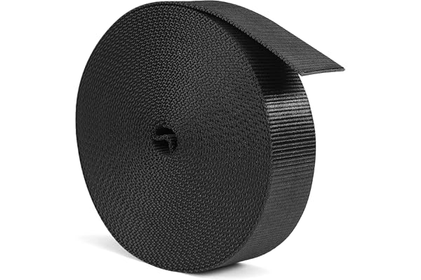 BEYOURD Webbing, High Strength Polyester Webbing Strap, Heavy Duty Strapping for Outdoor DIY Gear Repair, Black White
