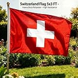 SHATCHI Switzerland Flag 5ft x 3ft Polyester with Brass Eyelets view 5
