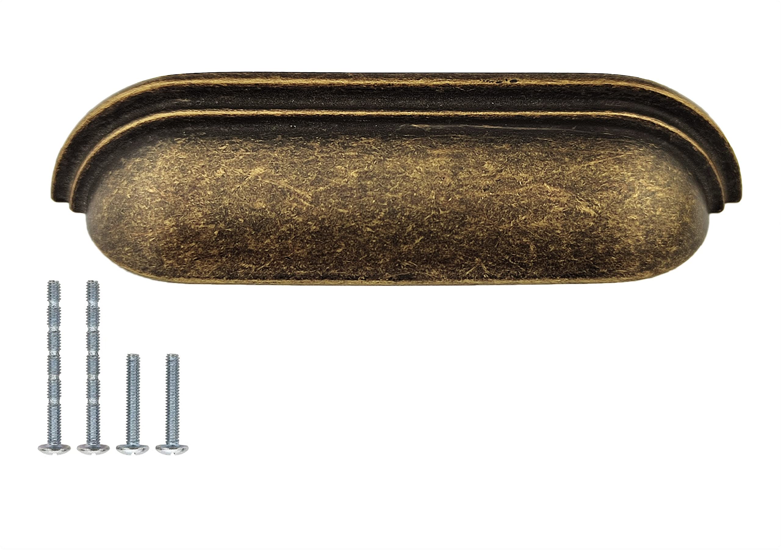 French Furniture Fittings Set of 6 Long Pull Cup Handles for Kitchen Drawers & Cabinets – Antique Brass, Pewter, Chrome or Brushed Brass – Elegant, Durable, Easy to Install – 96mm Between Fixings