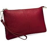 YALUXE Genuine Leather Wristlet Handbags Purses Cell Phone Pocket Clutch Wallet Crossbody Bags for Women