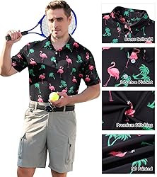 uideazone Men's Funny Polo Golf Shirt Short Sleeve