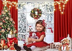 LTLYH Christmas Backdrop 10x8ft Christmas Winter