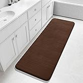 Yimobra Bathroom Runner 60"x24", Non Slip Memory Foam Bath Mat, Super Soft Water Absorbent Hallway Carpet, Machine Washable Rug for Vanity Tub Shower, Brown