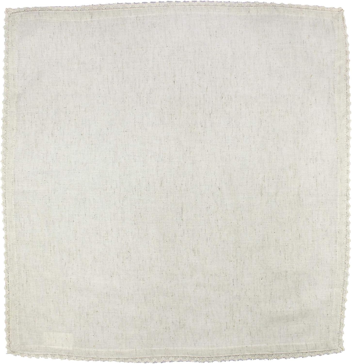 COTTON CRAFT - 12 Pack Oversized Flax with Lace Dinner Napkins - 20x20 Natural, Tailored with Mitered Corners and a Generous Hem, Napkins are 38% Larger Than Standard Size Napkins: Home & Kitchen