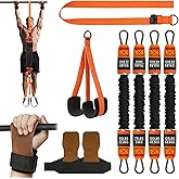 Pull Up Assistance Bands, Adjustable Heavy Duty Resistance Band for Pull Up Bar, Pull Up Assist Bands with Feet Rest for Strength Training, Home Fitness Workout Equipment, Height Adjustable