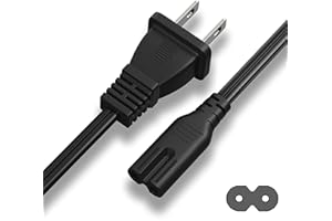BICMICE 6Ft TV Power Cord for Samsung TV UN65KS8000FXZA UN40J5200AFXZA LG 43UH6100 TCL Sony: 2 Prong AC Wall Plug 2-Slot LED LCD Insignia Sharp Toshiba JVC Hisense