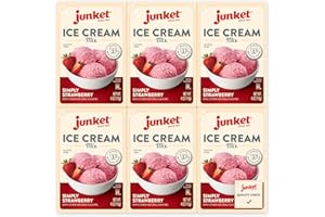 Junket Strawberry Ice Cream Mix: Makes 6 Quarts Old Fashioned Homemade Ice Cream for Ice Cream Maker or Hand Stir - Just Add Milk and Cream, Chill, and Enjoy. Quick and Easy! 4 oz Box of Powdered Ice