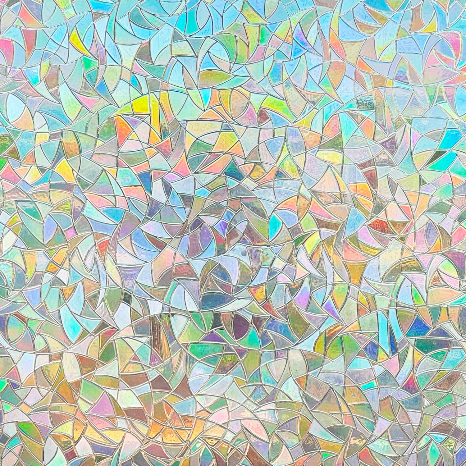3D Privacy Static Cling Window Film Rainbow Effect Glass Window Decoration Decal for Home Kitchen Living Room Glass Door Window,17.5In. By 78.7In.