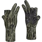 Palmyth Mens Hunting Gloves Lightweight Fingerless Camo Glove Outdoor Marsh Fog
