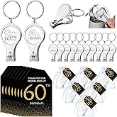 Zeyune 30 Sets 60th Birthday Party Favors for Guests Beer Bottle Opener Nail Clippers Keychains Bulk Thank You Cards with Organza Gift Bags for Birthday Anniversary Souvenirs Return Gifts