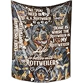 Huglanket Rottweiler Gifts for Rottweiler Dog Owners, Rottweiler Dog Lovers, Flannel Blanket Throw, 65 x 50 inches
