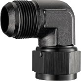EVIL ENERGY 16AN Female to AN16 Male Flare 90 Degree Swivel Fitting Adapter Aluminum Black