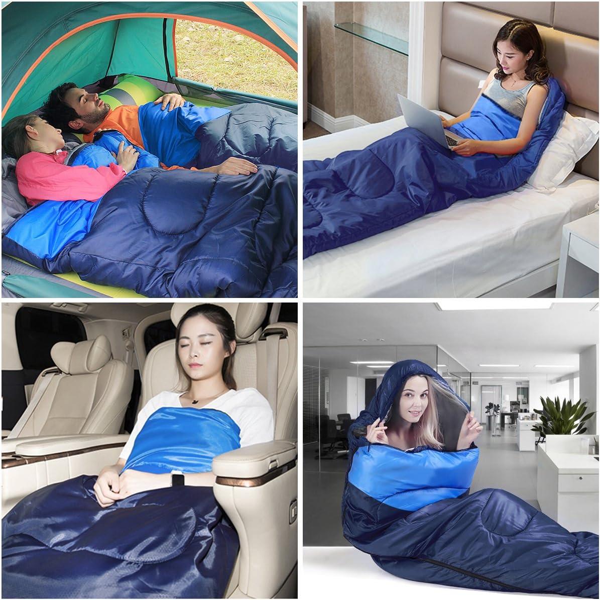 Amazon 寝袋 封筒型 軽量 コンパクト 丸洗い シュラフ 夏用 冬用 防水 防災用 キャンプ アウトドア 登山 車中泊 用収納袋付き Hippih Hippih 寝袋 シュラフ