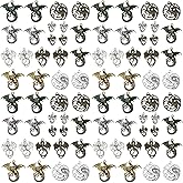 Youdiyla 20Pcs Little Fire Dragon Series Antique Silver KC Gold Pendant Jewelry Making DIY Keychain Earrings Pendant Various Design Charms for Jewelry Making Bracelets Necklace (M15)