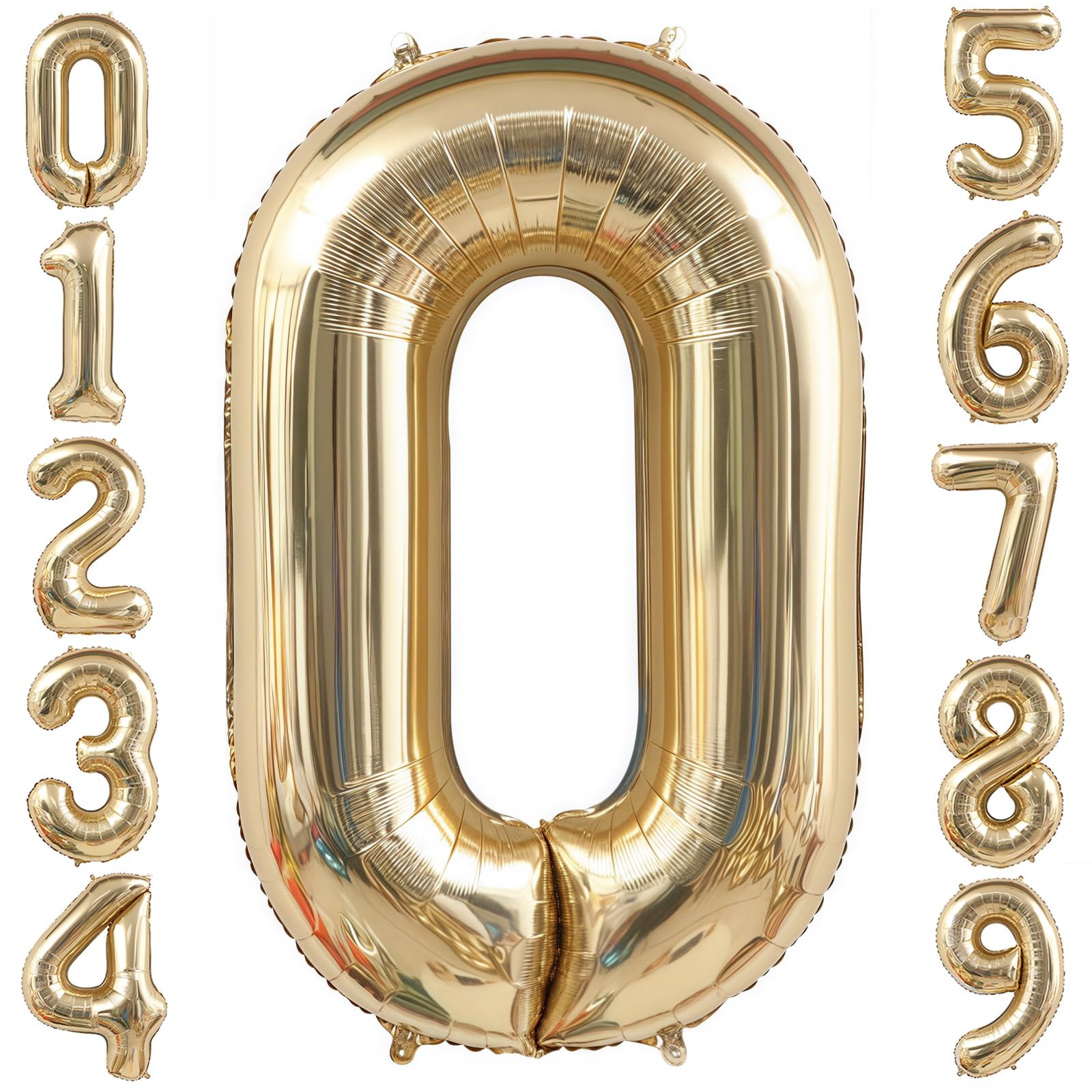 Photo 1 of Champagne Gold 0 Balloon,40 Inch Light Gold Number 0 Balloon Big Foil Mylar Helium 0 Balloon for Birthday Party