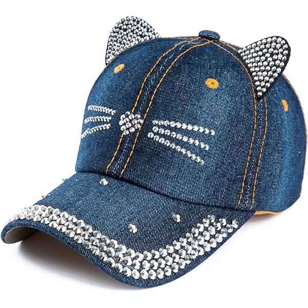 Elonmo Cute Letter Love Baseball Cap Jewel Rhinestone Bling Hats