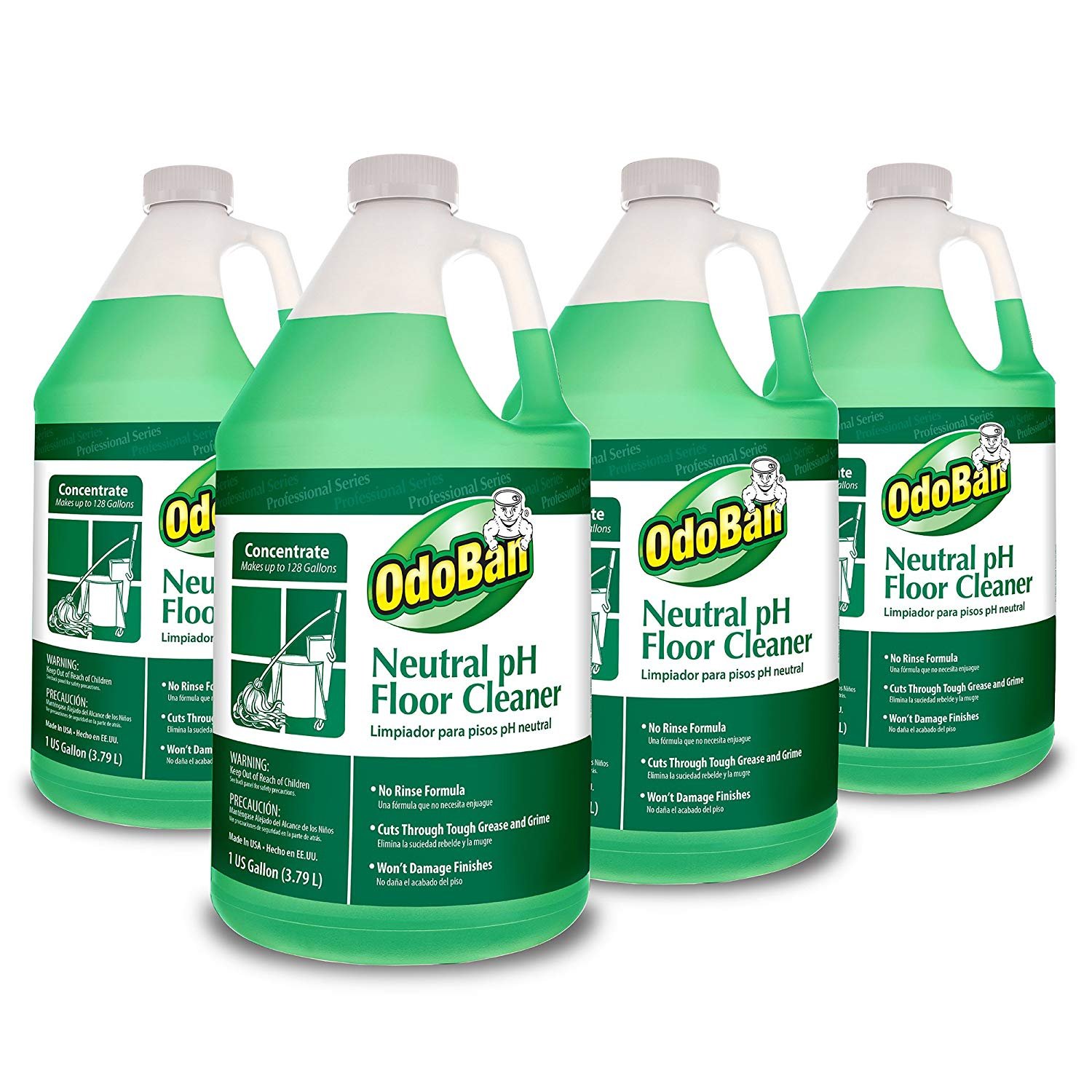 Odoban Professional Series No Rinse Neutral Ph Floor Cleaner Concentrate 128 15 Fl Oz Pack Of 4