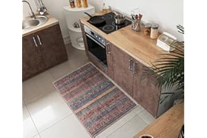 Keen Home Design 2x3 Rug - Machine Washable Entry Rug with Non-Slip Backing, Ideal for Enteryway, Kitchen, Bathroom, Laundry Room - Vintage, Easy Clean, Durable, Low Pile Rug - (2' x 3')