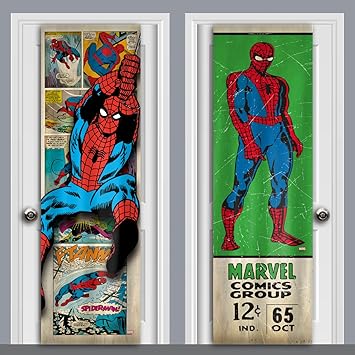 Buy Marvel Comics Retro Classic Spiderman Two Sided Fabric Door