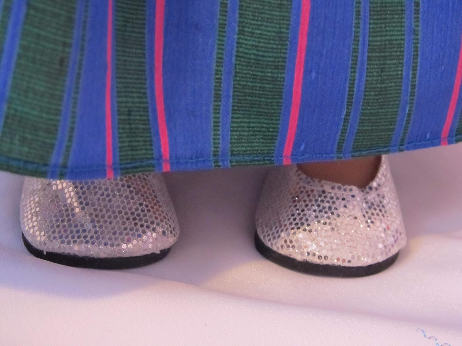 Dollies Boutique Blue party dress with black ‘fur’ wrap and sparkly