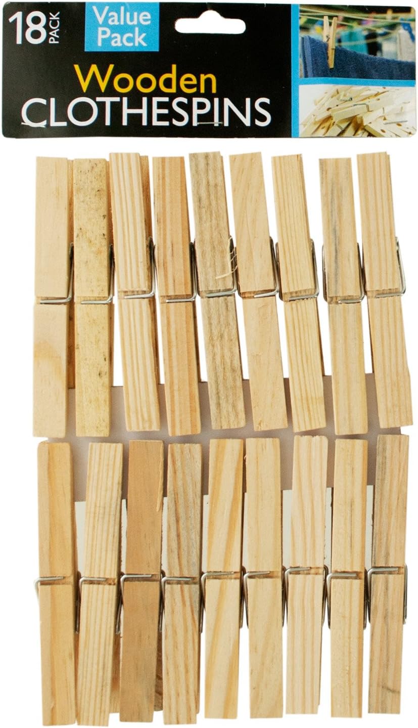 123Wholesale Set of 36 Wooden Clothespins Household