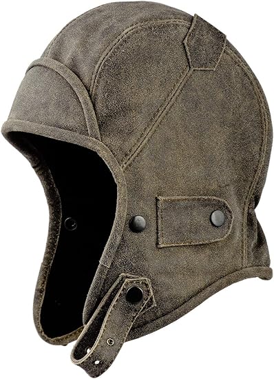 leather aviator hat