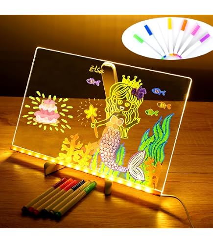 thumbnail image 2 of Aazon.co: LED Note Board With 7 Colors Pen, Lighted Acrylic Dry Erase Board, 11.8 X 7.9 2 of 10