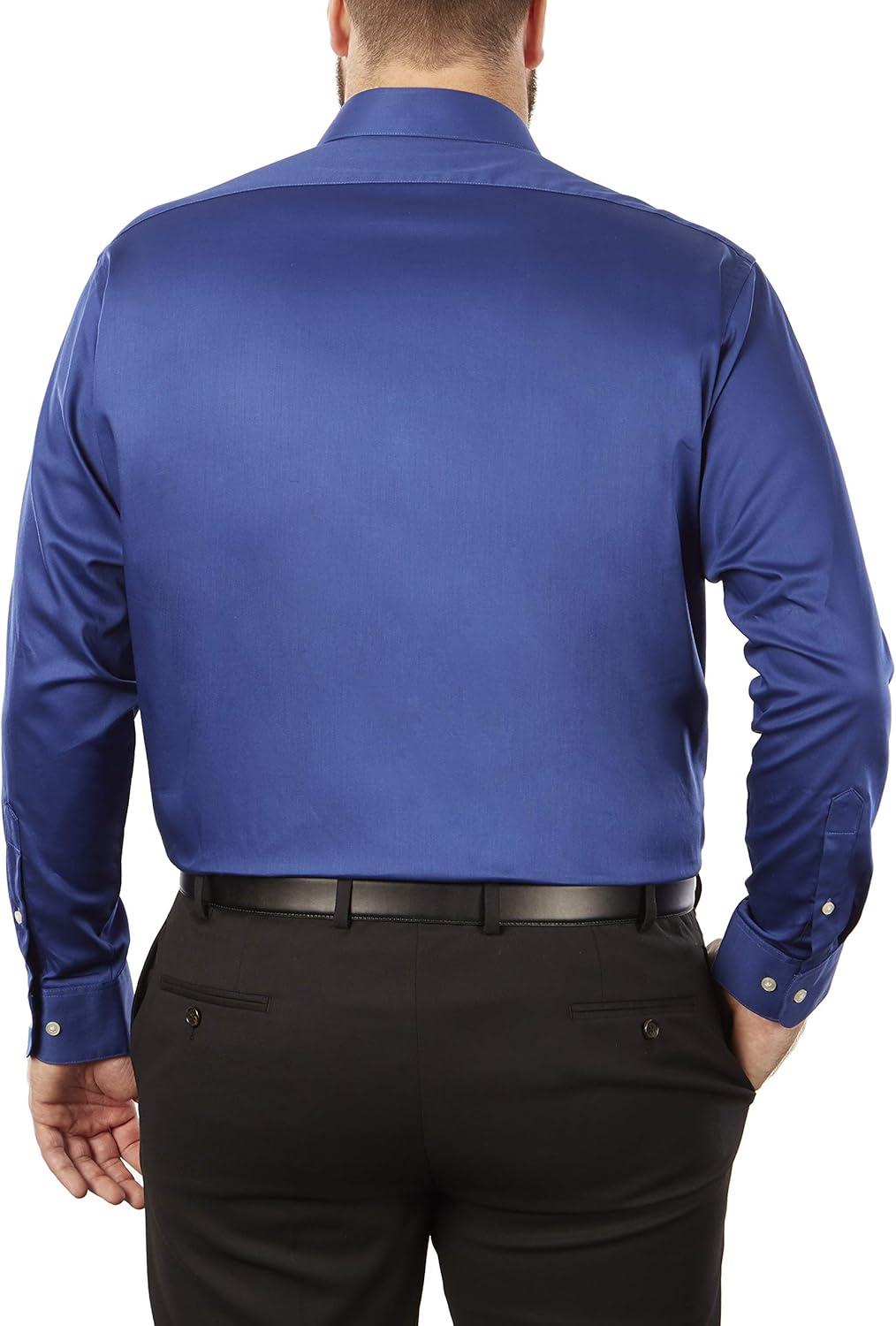 Van Heusen Men's BIG FIT Dress Shirts Lux Sateen Stretch Solid (Big and Tall): Clothing